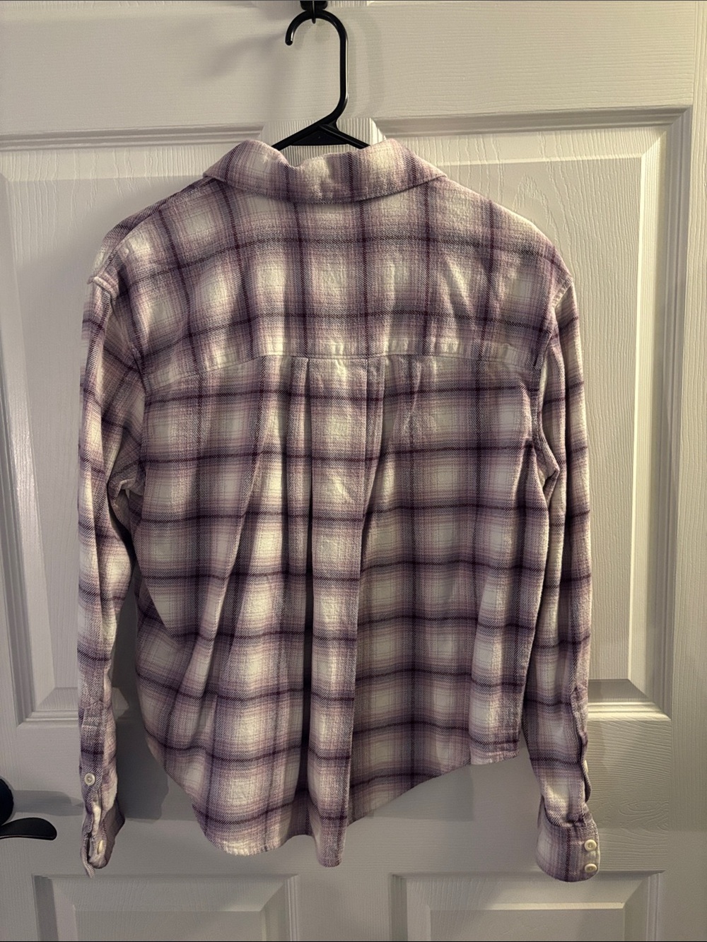 Madewell Lavender Flannel Plaid Button-Down Shirt - Picture 2 of 2